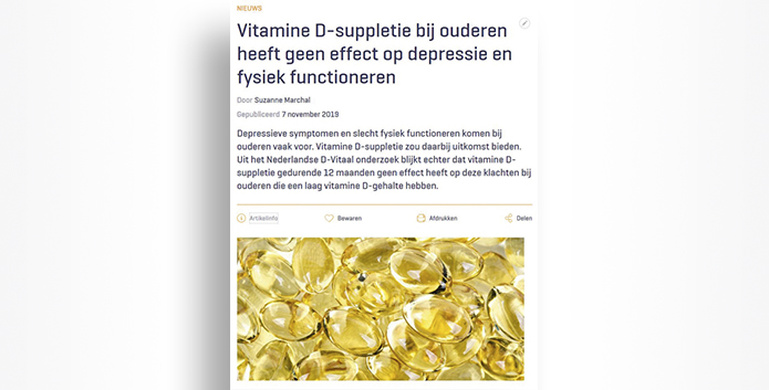 hiërarchie afgewerkt Afleiden Slecht onderzoek vitamine D-suppletie bij ouderen [Ingezonden] | Huisarts &  Wetenschap
