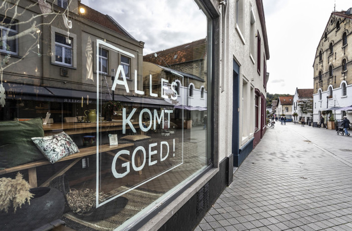 Winkelruit met de tekst 'Alles komt goed'