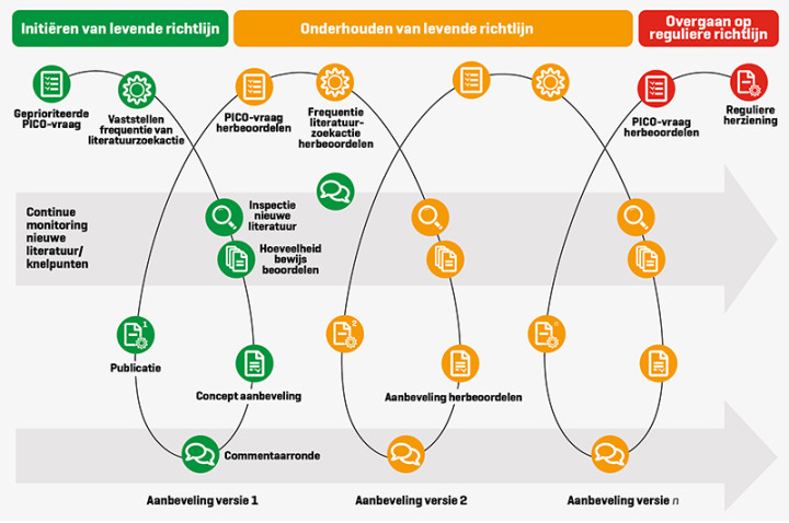 Schematische weergave van werkproces richtlijnontwikkeling