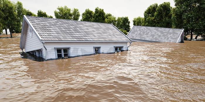 Huis onder water